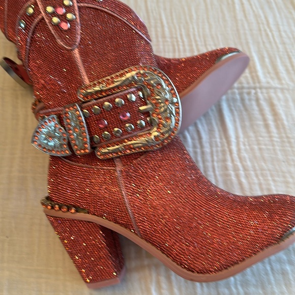 Dolls Kill Sheriff Shine Cowboy Boots - Barbie Pink Bling - Picture 8 of 11